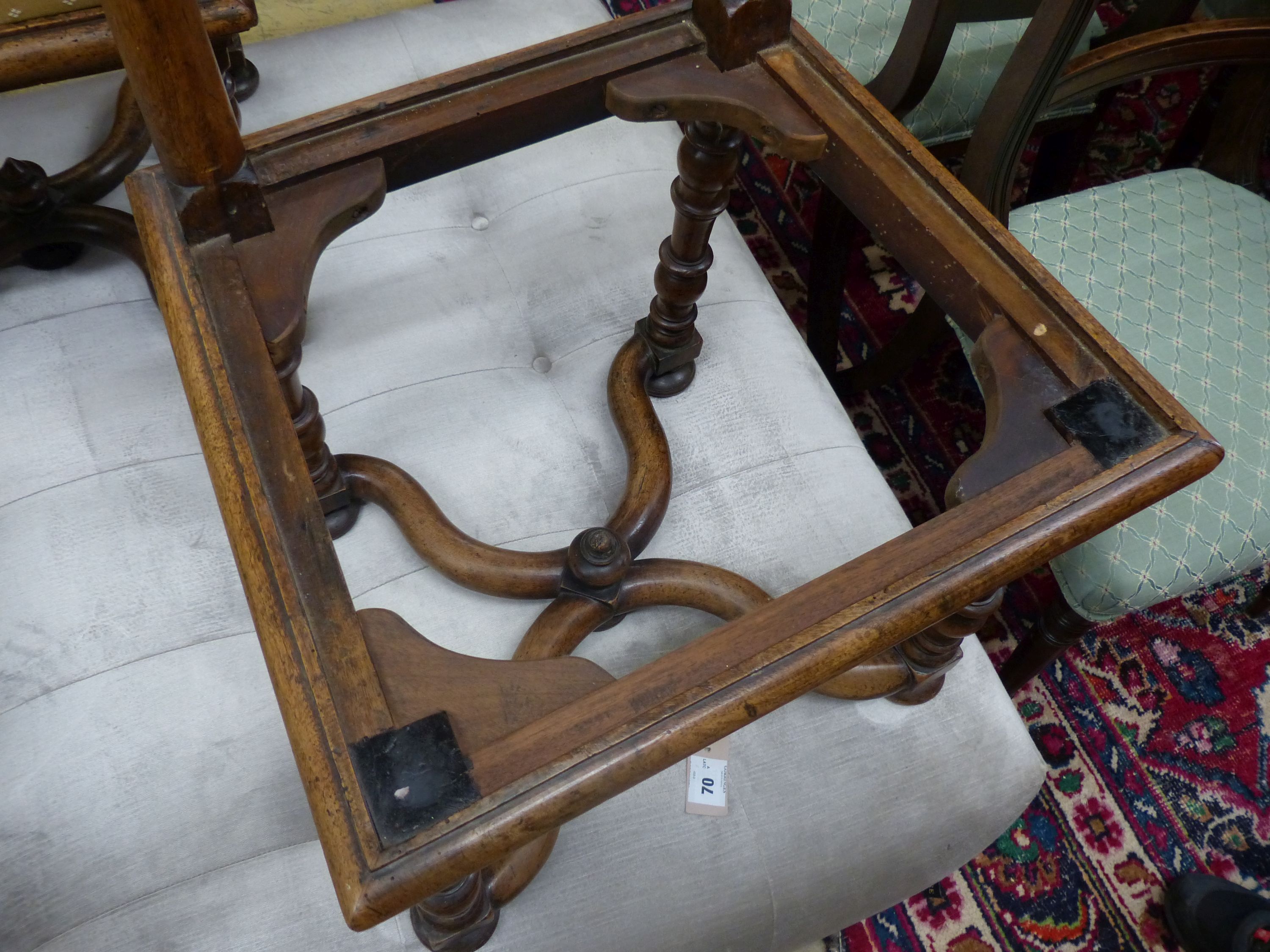 A set of four Dutch walnut side chairs